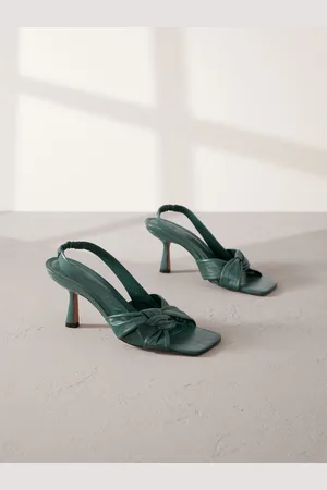 Next Premium Leather Side Twist Square Toe Sandals