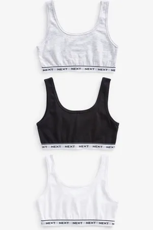 Next /Grey/White Contrast Elastic Scoop Crop Top (5-16yrs)