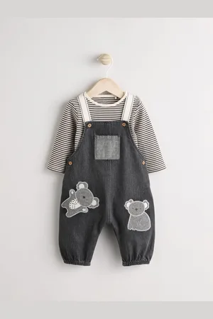 Next Mono Koala Baby Dungarees and Bodysuit Set (0mths-2yrs)