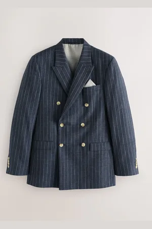Next Regular Fit Striped Double Breasted Suit Jacket