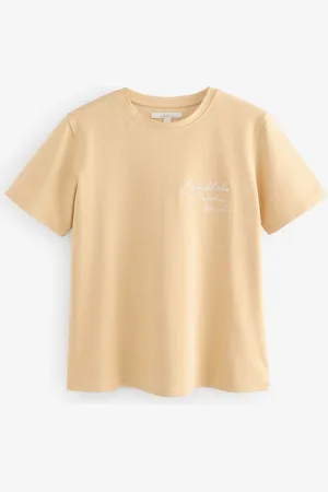 Next Butter Yellow Heavyweight Short Sleeve Crew Neck T-Shirt