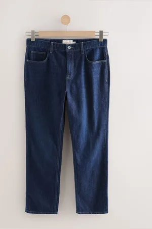 Next Dark Straight Fit Signature Lightweight Cotton Linen Jeans
