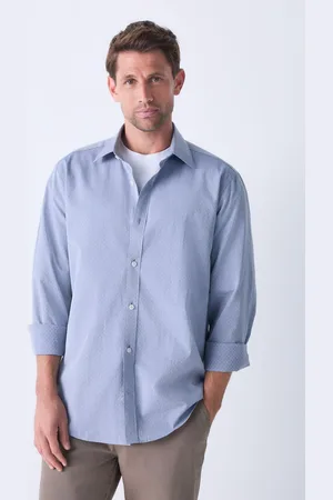 Next Chambray Dobby Regular Fit Long Sleeve Embroided Print Smart Shirt