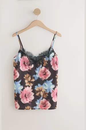 Next Floral Print Lace Trim Cami Top