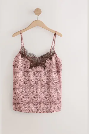 Next Snake Print Lace Trim Cami Top