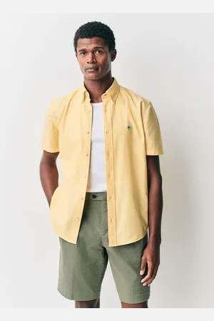 Next Yellow Oxford Short Sleeve 100% Cotton Shirt