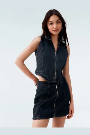 Next 100% Cotton Zip Through Sleeveless Denim Top