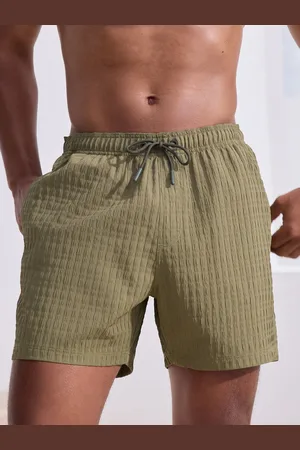 Next Olive Waffle Textured Swim Shorts