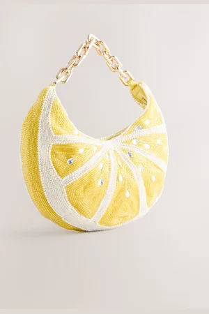 Next Yellow Sequin Fruit Shoulder Bag