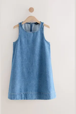 Next Mid 100% Cotton Denim Racer Mini Dress