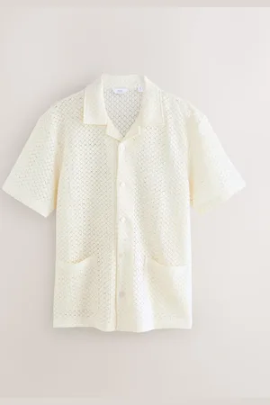 Next Crochet Textured Button Through Shirt