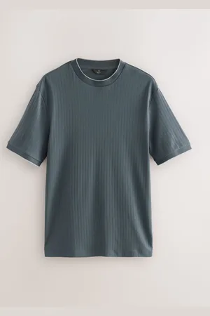 Next Ribbed Textured 100% Cotton T-Shirt