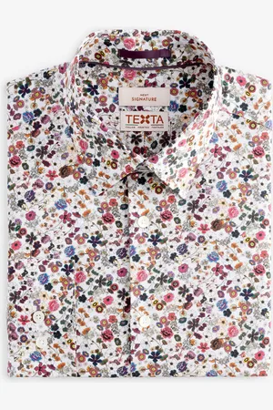 Next Ditsy Floral Slim Fit Signature Single Cuff 100% Cotton Formal Shirt