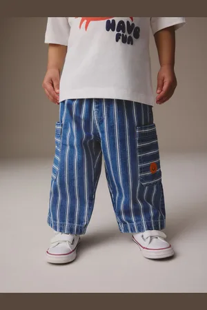 Next Stripe Wide Leg Pull On Cargo 100% Cotton Jeans (3mths-7yrs)