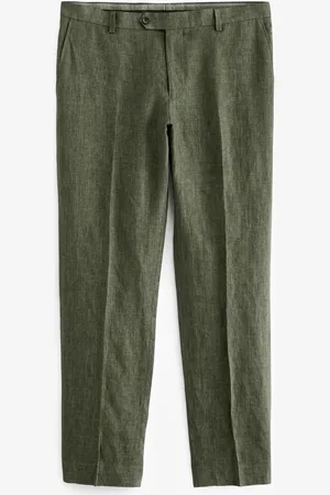 Next Slim Fit Signature Leomaster Italian 100% Linen Fabric Suit Trousers