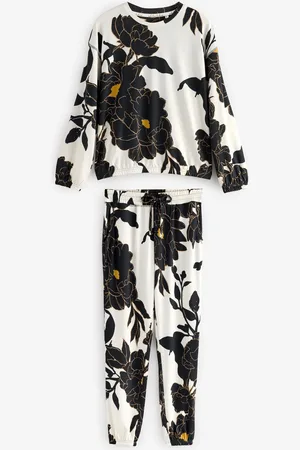 Next /Ochre Floral Cosy Long Sleeve Pyjamas