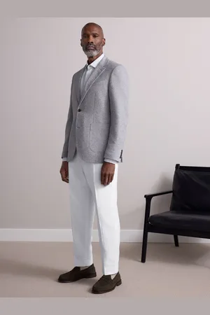 Next Light Slim Fit Nova Fides Italian Fabric Textured Cotton Blend Blazer