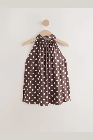 Next Glossy Satin Polka Dot Halter Top