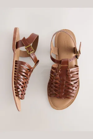 Next Leather Standard Fit Forever Comfort Woven Strappy Sandals