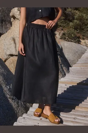 Next 100% Linen Midi Skirt