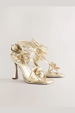 Next Forever Comfort Round Toe Flower Detail Wrap Sandals