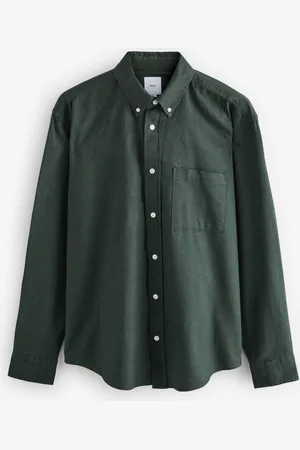 Next Dark Brushed 100% Cotton Oxford Long Sleeve Shirt