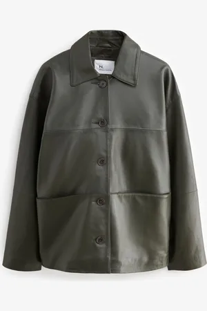 Next Khaki N. Premium Genuine Leather Jacket