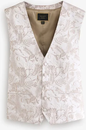Next Champagne Leaf Regular Fit Occasion Waistcoat