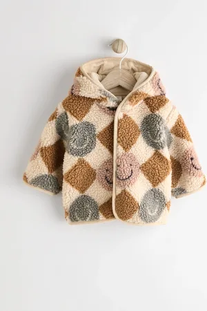 Next Cream/ Baby Borg Hooded Fleece Jacket (0mths-2yrs)