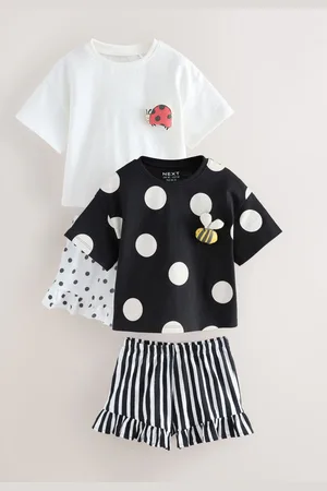 Next /White Character 100% Cotton Top and Shorts Set 2 Pack (3mths-7yrs)