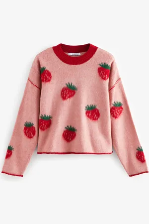Next Strawberry Patterned Knitted Crew Neck Jumper