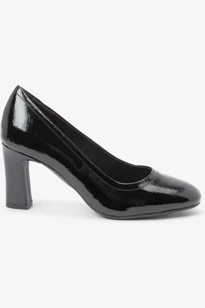 Next Patent Standard/Wide Fit Forever Comfort Round Toe Block Heel Court Shoes