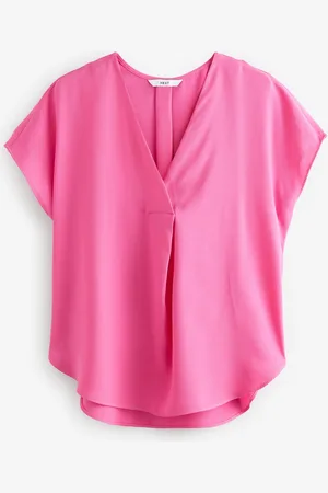 Next Relaxed Fit Short Sleeve Overhead V-Neck Blouse
