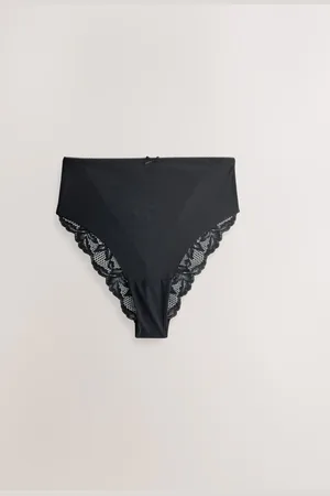 Next High Rise High Leg No VPL Lace Back Briefs 3 Pack