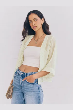 Next Ivory/ Filcoupe Cropped Kimono