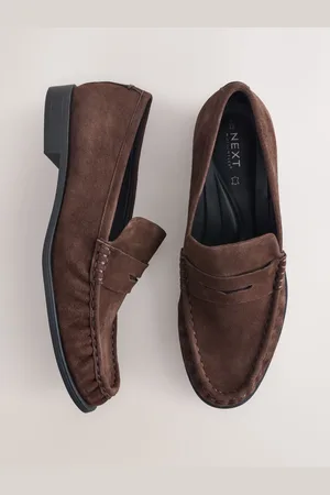 Next Chocolate Forever Comfort Premium Leather With Motionflex Ruched Slim Loafer