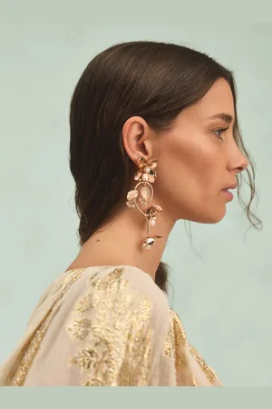Next Tone Tabitha Simmons x Posey Floral Print Statement Drop Earrings