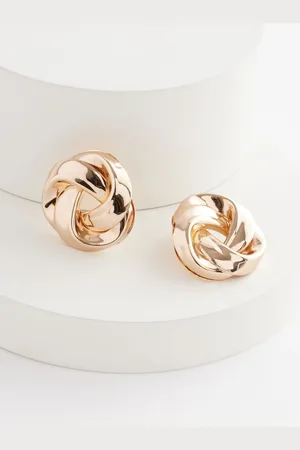 Next Tone Statement Swirl Button Earrings