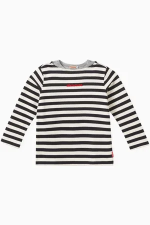 Miki House Logo-embroidered T-shirt in Cotton Blend