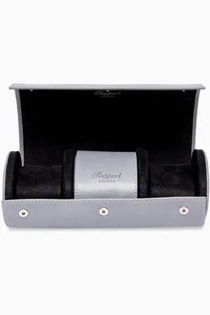 Rapport London Hyde Park Three Watch & Cufflinks Roll in Leather