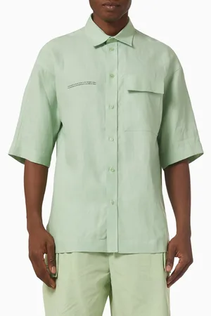 The Pangaia Short Sleeve Shirt in Aloe Linen