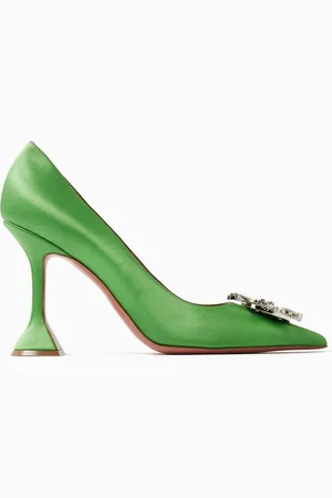 Amina Muaddi Begum 95 Crystal Pumps in Satin