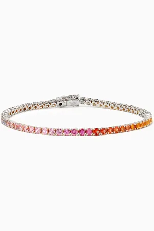 Fergus James Rainbow Sapphire Tennis Bracelet in 18kt Gold