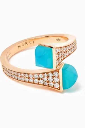 Marli Cleo Chalcedony & Diamond Midi Ring in 18kt