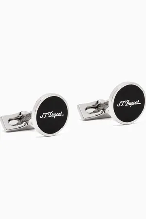 S.T. Dupont Signature Logo Cufflinks in Metal & Lacquer
