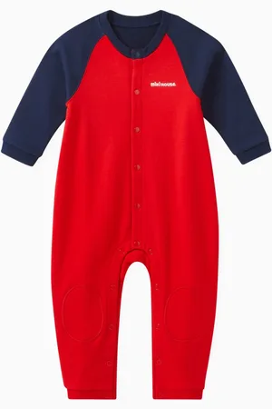 Miki House Logo-print Romper in Cotton Blend