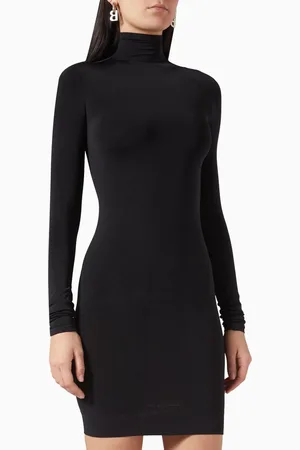 Balenciaga Long-sleeve Mini Dress in Stretch Nylon