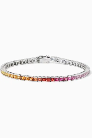 Fergus James Rainbow Sapphire Tennis Bracelet in 18kt White Gold
