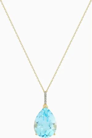 Mateo New York Topaz Pear Necklace in 14kt Gold