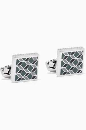 Tateossian Geometric Cufflinks in Palladium-plated Metal